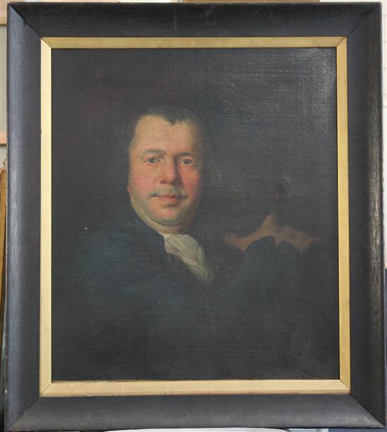 Attributed to Nathaniel Hone (1718-1794) Self portrait, 23.5 x 20.5in.